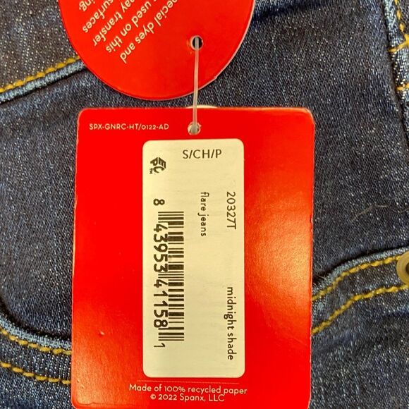 NWT SPANX Midnight Shade Flare Jeans size Small Tall - Picture 4 of 8